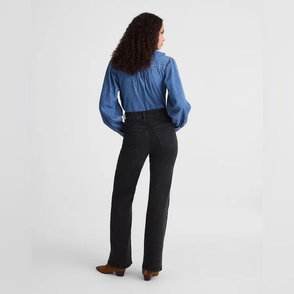 Madewell The Wide-Leg Jean in Black Frost Size 23 NWT - Picture 4 of 13